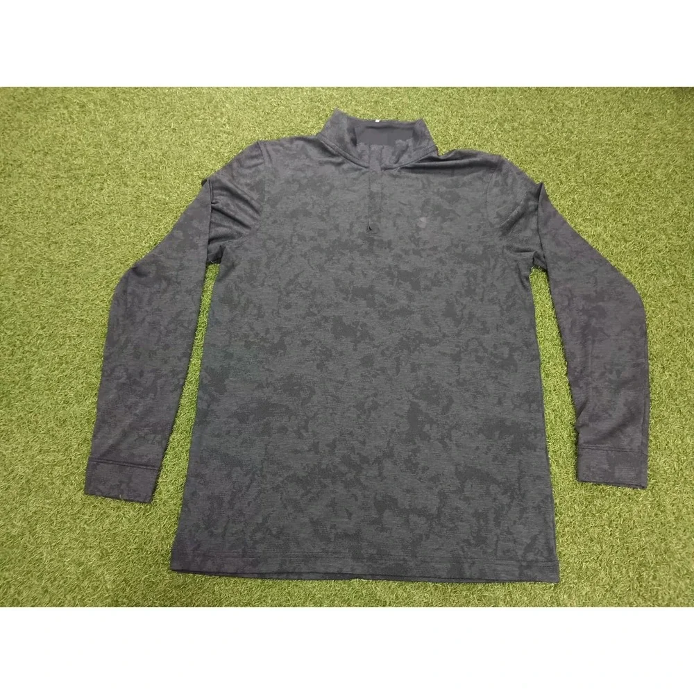 Under Armour UA Playoff Golf Top Mens Small Gray‎ Camouflage Jacquard UPF 50+
